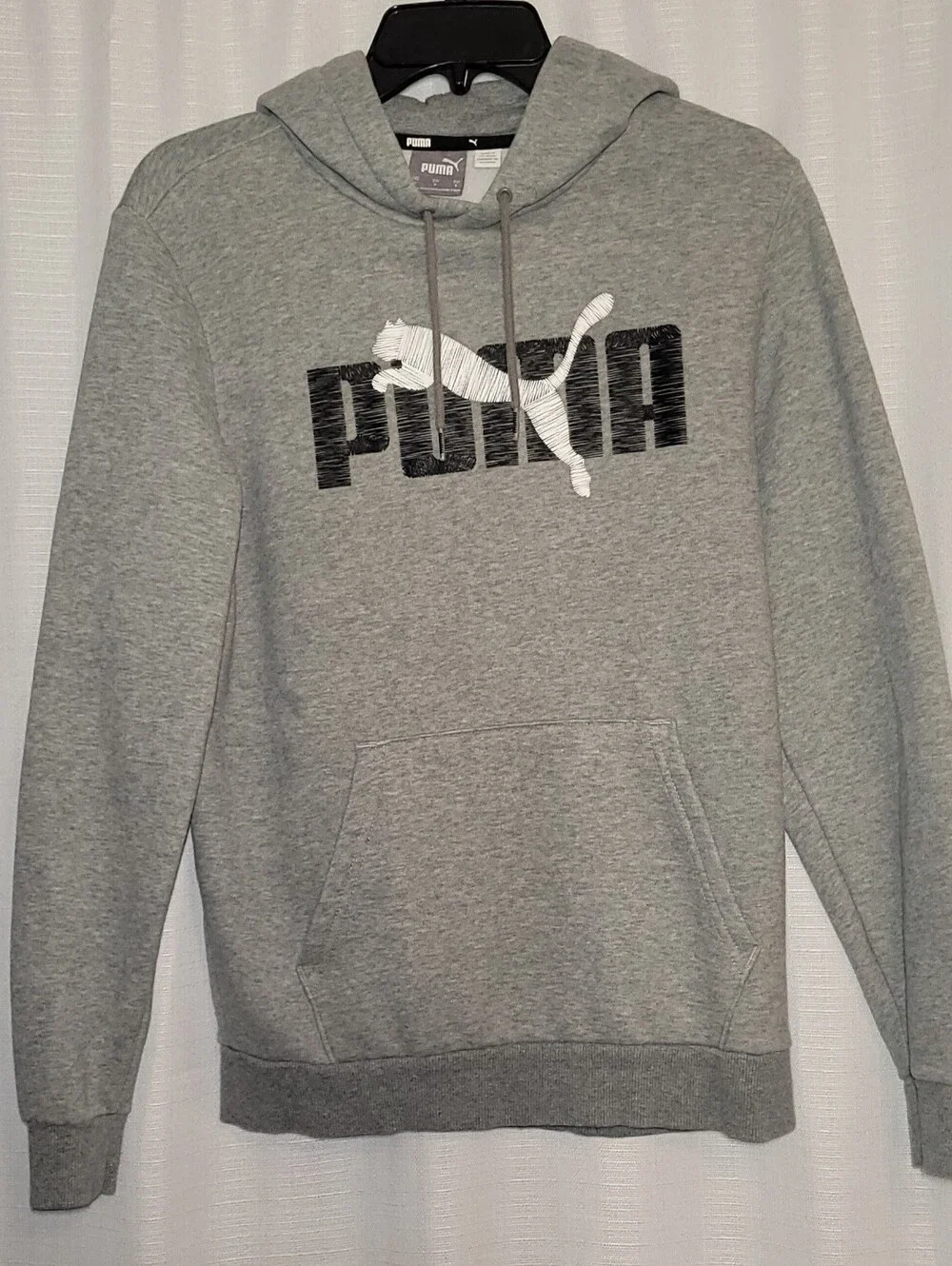 Puma Gray Pullover Hoodie with Black & White Logo